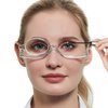 MARE AZZURO Eye Make Up Reading Glasses Women Folding Cosmetic Readers 100 125 150 175 200 225 250 275 300 350 400 500 600 (Transparent, 1.50)