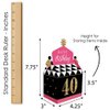 Big Dot of Happiness Chic 40th Birthday - Pink, Black and Gold - Treat Box Party Favors - Birthday Party Goodie Gable Boxes - Set of 12