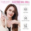Saviland Portable Electric Nail Drill Machine - 20000 RPM USB Electric Nail File with 7 Nail Drill Bits and 51 Sanding Bands for Polishing and Removing Nail Manicure Tools Home Salon Use, Silvery