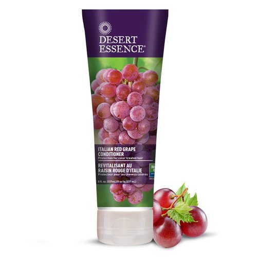 Desert Essence Italian Red Grape Shampoo & Conditioner Bundle - 8 Fl Ounce - Protection For Color Treated Hair - Antioxidant - Vitamin B5 - Natural - Protect Hair From UV Filters