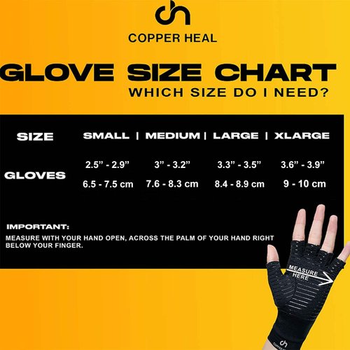 COPPER HEAL Arthritis Compression Gloves Rheumatoid Carpal Tunnel glove pains hands support finger joint wrist brace fingerless gloves women arthritis pain relief RSI hand pain