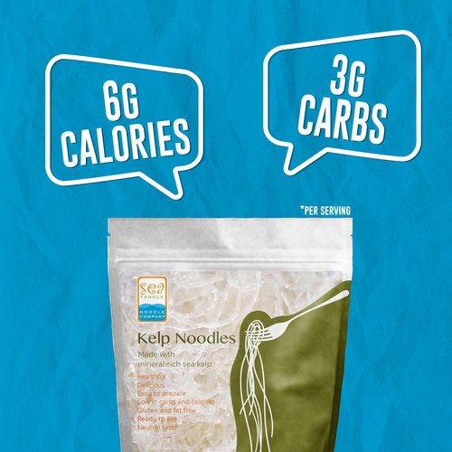 Sea Tangle Konaberry Kelp Noodles (12oz) - Low Calorie Asian Noodles for Healthy Noodle Dishes - Gluten Free, Keto Noodle Sub for Rice Noodles, Glass Noodles, Pad Thai Noodles, Vermicelli