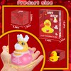 15pcs Valentine's Day Advent Calendar Rubber Ducks for Ducking,Valentine's Day Ducks for Jeeps with Box for Valentine's Party Favors Gifts Bath Toy