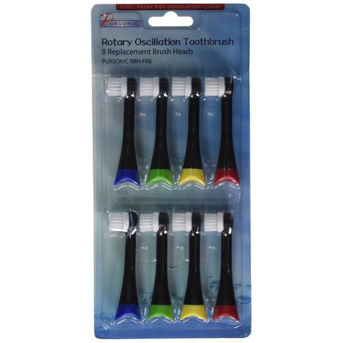 Pursonic RBH-FR8 Replacement Brush Heads for Pursonic S320/ S330 Rotary Brush Heads, 8 Count