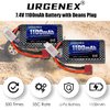 URGENEX Lipo Battery 7.4V 1100mAh RC Battery with Deans T Plug 35C High Discharge Rate 2S Lipo Battery Compatible with HBX, BEZGAR and Most 1/10, 1/12, 1/16, 1/18 Scale RC Car Truck Truggy