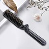2Pcs Travel Hair Brush, Mini Folding Hair Brush Collapsable Boar Bristles Hair Comb Pocket Beard Brush Portable Hair Styling Tool for Women and Men