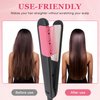 2 Pcs 2024 New Flat Iron Comb, Flat Iron Comb Attachment Clip On, Upgrade Barber Hair Straightening Comb, Professional or Home Use Compact Hair Styling Tool (Red+Black)