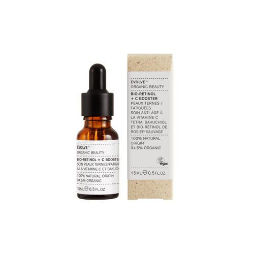 Evolve Organic Beauty - Natural Bio-Retinol + C Skin Booster | Small-Batch, Vegan Clean Beauty (0.24 fl oz | 7 mL)