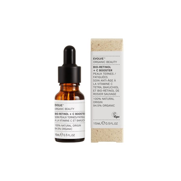 Evolve Organic Beauty - Natural Bio-Retinol + C Skin Booster | Small-Batch, Vegan Clean Beauty (0.24 fl oz | 7 mL)