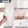 River Dream Waterproof PEVA Snap-in Shower Curtain Liner Replacement: No Hook Shower Curtain Liner Removable to Attach and Snap On/Off, Frost, 70x54
