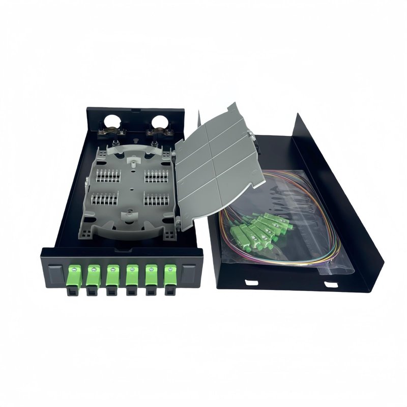 TXWTXPJ-6-Port SC APC Singlemode Fiber Enclosure Kit, 6-Core Rack Mount ...