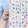 Yobbai Glitter Temporary Tattoo for Kids, Mixed Styles Unicorn Mermaid Tattoo Stickers for Birthday Party Favors Goodie Bags Stuffers Party Fillers, Hand Face Waterproof Fake Tattoos