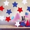 Wonmon 30PCS Large 4th of July Star Cutouts for Classroom Decoration, Red Blue White Star Paper Cut-Outs for Patriotic Independence Day July 4th Classroom Bulletin Board Party Decor, 8 in