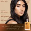 Makari 24K Rose Gold Multi-Purpose Dry Shimmer Oil (3.38 fl oz) | Body Shimmer Oil for Face, Hair and Body | Shimmer Body Oil with Real Gold Flakes | Luxurious Dry Body Oil and Shimmering Body Oil