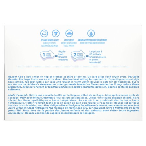 Bounce Free & Gentle Dryer Sheets, 240 Sheets, Unscented Fabric Softener Sheets, Hypoallergenic and Dermatologist Tested