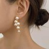 TseanYi Long Pearl Dangle Earrings Vintage Pearl Drop Earrings Gold Pearl Long Tassel Earrings Boho Pearl Tassel Earrings Jewelry for Women and Girls Gifts