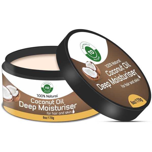 RETRACT TO NATURE Coconut Oil Deep Moisturizer 6oz/170gm | 100% Natural, All Natural Ingredients I Deeply Moisturizer Skin and Hair
