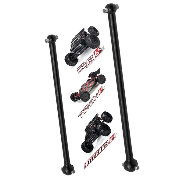 RCMYou Centor Drive Shaft Dogbone Upgrades for 1/8 Arrma Typhon 6s Blx,Outcast 6S BLX,Notorious 6S BLX,2pcs Centor Driveshaft Axles Dogbone Part,Harden Metal #45 Hop ups,More Power 2022,Black