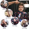 FEBSNOW Professional Hair Cutting Barber Cape with Neck Duster Brush, Tri Coloured Light Print Barber Cape for Barber Shop Hair Cutting Accessories