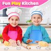 Toyze Gifts for 3-8 Year Old Girls, Kids Apron for Girls Kids Cooking Set, Toddler Apron for Kids Chef Hat and Apron, Toys for 3-12 Year Old Girls 20Pcs Pink- with Cookbook
