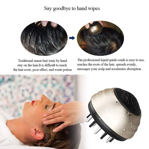 Oradrem Scalp Applicator Comb for Hair Scalp Treatment, Scalp Treatment Applicator Brush Thinning Hair and Hair loss Apply to Various Brands Hair Groth Serum Oil (Gold)