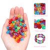 1605pcs Beads for Hair Braids Kit Including 600pcs 9x6mm Glitter Pony Beads, 1000pcs Elastic Rubber Bands, and 5pcs Quick Beaders for Kids Hair Braids (Glitter)