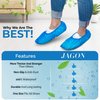 Jagon Shoe Covers Disposable Non Slip - 100 Pack(50 Pairs) Shoe Covers for Indoors Disposable - CPE Waterproof Shoe Covers Disposable - One Size Fit Most Booties for Shoes Covers - Shoe Guards (Blue)