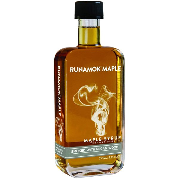 Runamok Pecan Wood Smoked Maple Syrup Organic - Authentic & Real Vermont Maple Syrup | Pure Strong Flavor | Great for BBQ, Broiled Salmon, Vinaigrettes & Cocktails | 8.45 Fl Oz (250mL)