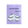 LASGOOS Fake Eyelashes Natural Look False Eye Lashes Daily Strip Cross Short Clear Band Lashes Invisible Thin band Cute Lash for Wedding Daily Work Party Salon Eye Makeup 5 Pairs (LS-SUN5-01)