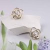 Sttiafay Vintage Pearl Flower Earrings Camellia Flower Stud Earrings Enamel White Flower Petal Earrings Gold Pearl Stud Earrings Jewelry for Women and Girls