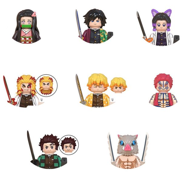YJacuing 8PCS/Set 1.8" Anime Mini Action Figures Building Blocks, Miniature Figurines Toys Cake Toppers (DS IV)