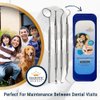 Dental Hygiene Tool Set - Stainless Steel Dental Tooth Pick, Mouth Mirror,Tarter Scraper and Plaque Remover - Dental Tool Kit is Ideal for Cleaning Use & Pet Friendly-Free Protective Case