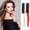 6 Pcs Folding Compact Hair Brush/Comb Travel Pocket Brush/Comb Double Headed Travel Comb Including Fine Tooth Comb and Bristle Brush for Salon Women Men Kids, Double Head (White, Red)