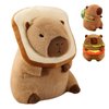 LVQING Cute Capybar Stuffed Animals with Wearable Toast headsetwear Capybar, Gifts for Kids (11 in Bread Capybar)