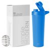 Simple Modern Stainless Steel Shaker Bottle with Ball 24oz | Metal Insulated Cup for Protein Mixes, Shakes and Pre Workout | Rally Collection | Supersonic Blue