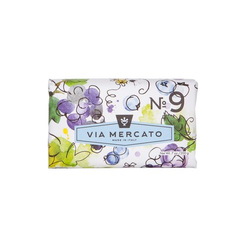 Via Mercato Italian Soap Bar (200 g), No. 9 - Grape, Black Currant & Musk