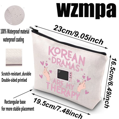 WZMPA Korean Drama Cosmetic Makeup Bag k-Drama Lover Gift Korean Dramas Are My Therapy k-Drama Zipper Pouch Bag For Women Girls (Korean Dramas)