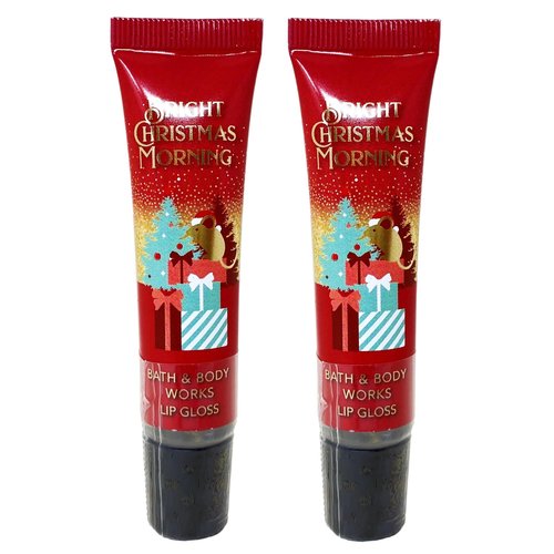 Generic Bath and Body Work Bright Christmas Morning Lip Gloss Value Pack - Lot of 2, red
