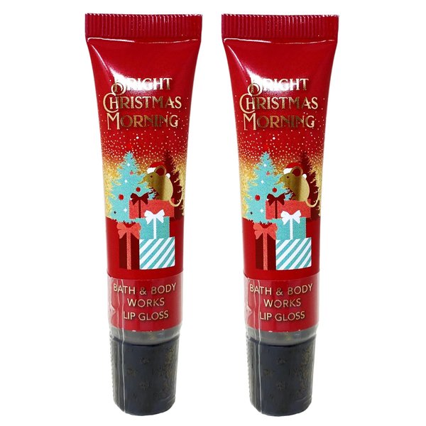 Generic Bath and Body Work Bright Christmas Morning Lip Gloss Value Pack - Lot of 2, red