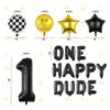 One Happy Dude Letter Balloons Birthday Banner 40 inch 1st Birthday Decorations 18 inch Balloons for Baby Boy Kids One Birthday Decorations 1 Year Old First Birthday Party Supplies Decor