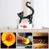 Too-arts Cat and Goldfish Sculpture Glass Ornament Cat Figurine Hand Blown Black & Red