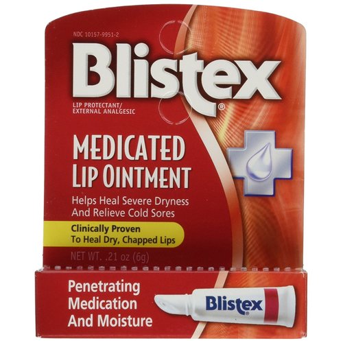 Blistex Medicated Lip Ointment, Lip Protectant, 0.21 oz, 3 boxes of 2 tubes (Total of 6 tubes)