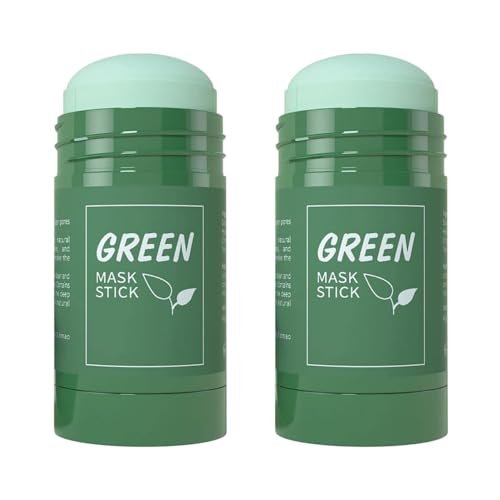 Green Mask Stick for Face, Blackhead Remover with Green Tea Extract, Deep Pore Cleansing, Moisturizing, Skin Brightening for All Skin Types of Men and Women (Pack of 1)
