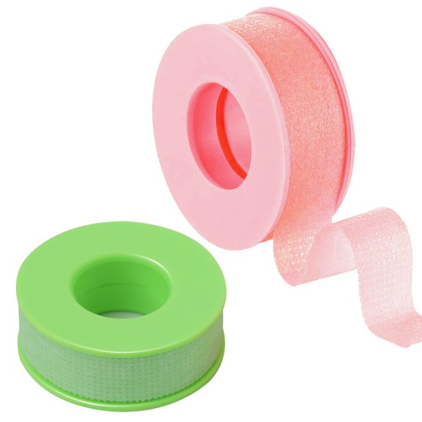 Obeyalash Adhesive Tapes for Eyelash Extensions, Silicone Gel Tape, 2 Rolls x 7.9 Yards, Pink, Hypoallergenic & Non-irritating, Waterproof, Breathable, Comfortable, Widely Used