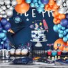 Blue and Orange Balloon Garland Arch Kit, Navy Blue and Orange Silver Space Balloons Arch for Astronaut Party Supplies, Party Balloons for Outer Space Theme Birthday Baby Shower Decorations