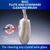 FryOilSaver Co, B61C Flute and Stemware Wine Glass Cleaning Brush, Non Scratch Foam Bristle Brush for Cleaning Crystal Glasses