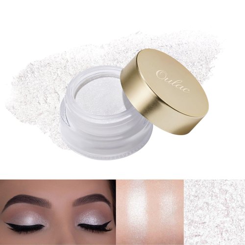 Oulac Shimmer White Cream Eyeshadow-Eyeshadow Prime| as Highlighter Waterproof & Long Lasting Glitter Eyeshadow Natural Color Eye Shadow for Women 6g (01)