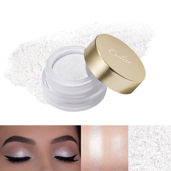 Oulac Shimmer White Cream Eyeshadow-Eyeshadow Prime| as Highlighter Waterproof & Long Lasting Glitter Eyeshadow Natural Color Eye Shadow for Women 6g (01)