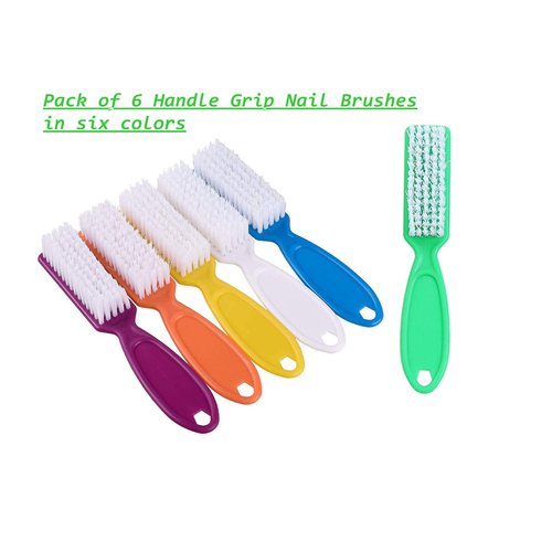 6 Pcs Handle Grip Nail Brush, Nail Cleaning Brushes for Toes and Fingernail