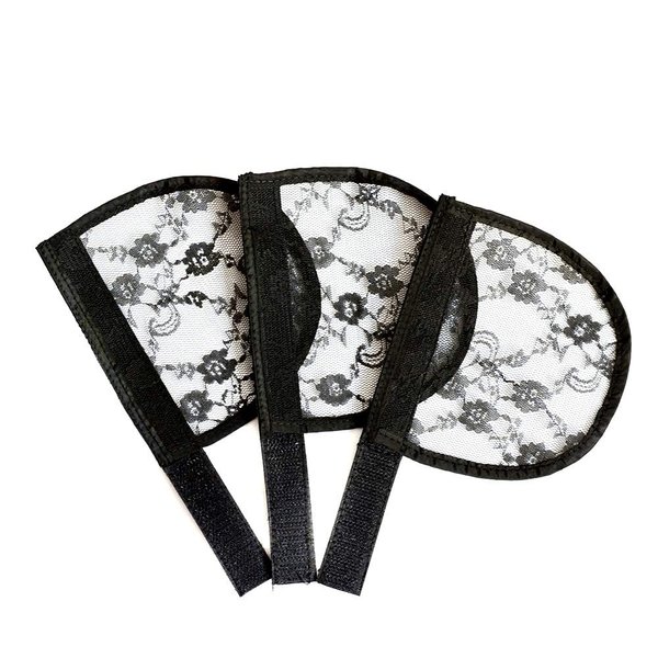 3pcs Black Ponytail Lace Hair Net Ponytail Base Net for Making Ponytail Hair Extensions